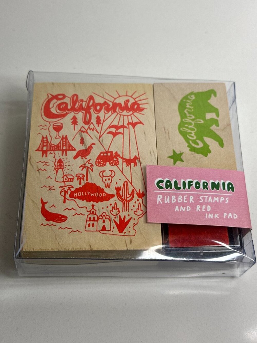 Yellow Owl Workshop California Rubber Stamp Set + Red Ink Pad